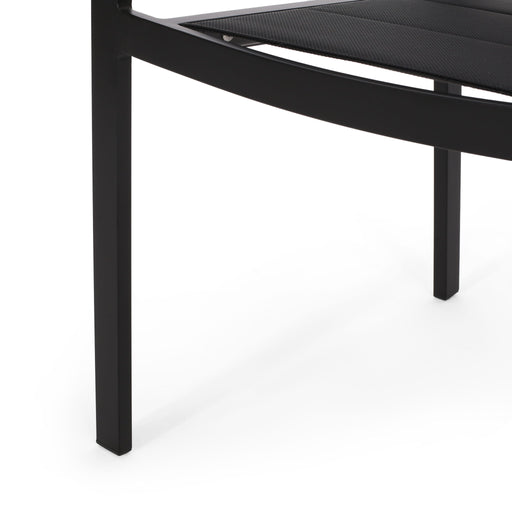 Baird - Outdoor Mesh And Aluminum Dining Chairs - Black - R&R Furniture Gallery (Fountain Valley, CA)