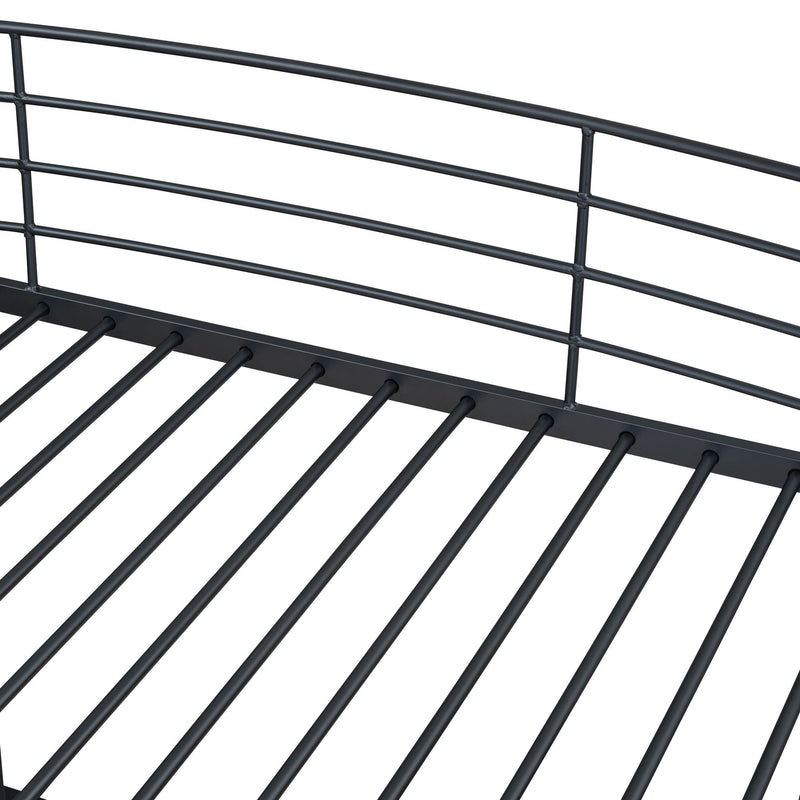 Loft Bed With 4 Layers Of Shelves And L-Shaped Desk, Stylish Metal Frame Bed With A Set Of Sockets, USB Ports And And Wireless Charging - R&R Furniture Gallery (Fountain Valley, CA)