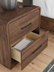 Fortlorn - Two Drawer Night Stand - Walnut Brown - R&R Furniture Gallery (Fountain Valley, CA)