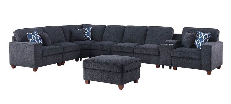 Lily - Sectional Sofa With Ottoman - Black - R&R Furniture Gallery (Fountain Valley, CA)