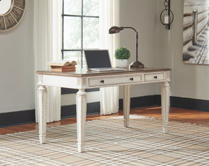 Realyn - Home Office Lift Top Desk - White / Brown - R&R Furniture Gallery (Fountain Valley, CA)