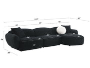 Lucifer - Sectional Sofa With 3 Pillows - Black Shimmer Chenille - R&R Furniture Gallery (Fountain Valley, CA)