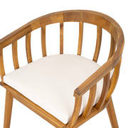 Klismos - Dining Armchair (Set of 2) - Teak / Beige - R&R Furniture Gallery (Fountain Valley, CA)