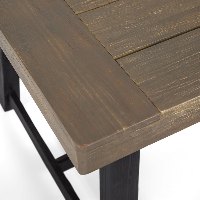 Noble House Cloud outdoor bench with acacia wood frame and slat panel design, perfect for garden or patio seating.