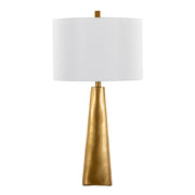 Lumi Source Pompeii contemporary table lamp with gold base and white shade, modern design for stylish home lighting.