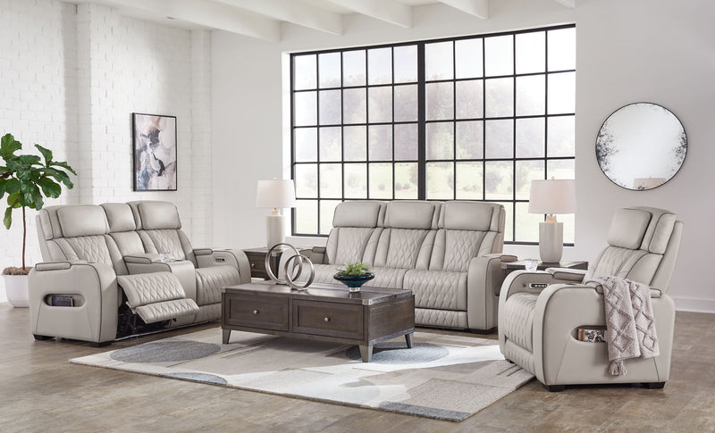 Signature Design by Ashley Boyington reclining living room set with plush sofas and loveseats, featuring comfortable reclining seats.