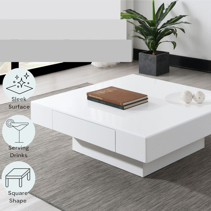 Khaim - Coffee Table - White High Gloss - R&R Furniture Gallery (Fountain Valley, CA)