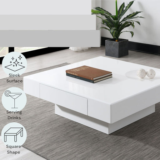 Khaim - Coffee Table - White High Gloss - R&R Furniture Gallery (Fountain Valley, CA)