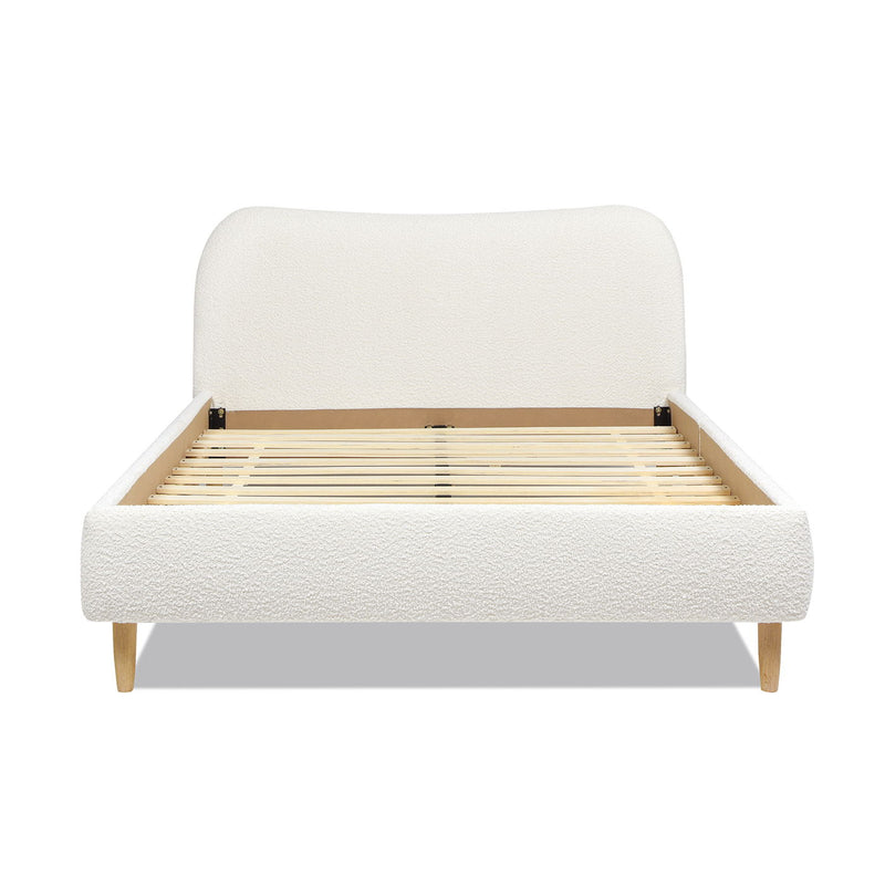 Roman - Curved Headboard Upholstered Platform Bed - R&R Furniture Gallery (Fountain Valley, CA)