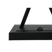 Black resin 8th Street table lamp with USB port, transitional style, perfect for modern living spaces.