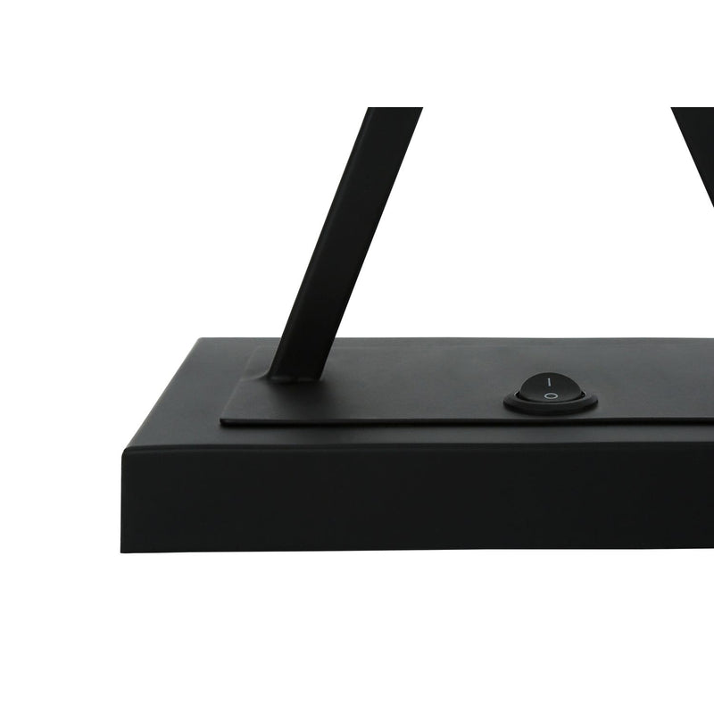 Black resin 8th Street table lamp with USB port, transitional style, perfect for modern living spaces.