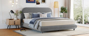 Upholstered Platform Bed With Thick Solid Frame And Stylish Curve-Shaped Design - R&R Furniture Gallery (Fountain Valley, CA)