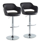 Lumi Source Margarite contemporary adjustable barstool set with swivel and rounded T-footrest, shown in a modern kitchen setting