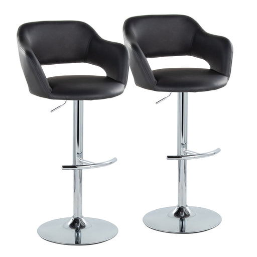 Lumi Source Margarite contemporary adjustable barstool set with swivel and rounded T-footrest, shown in a modern kitchen setting