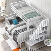 Stairway Bunk Bed With Storage And Guard Rail For Bedroom - R&R Furniture Gallery (Fountain Valley, CA)