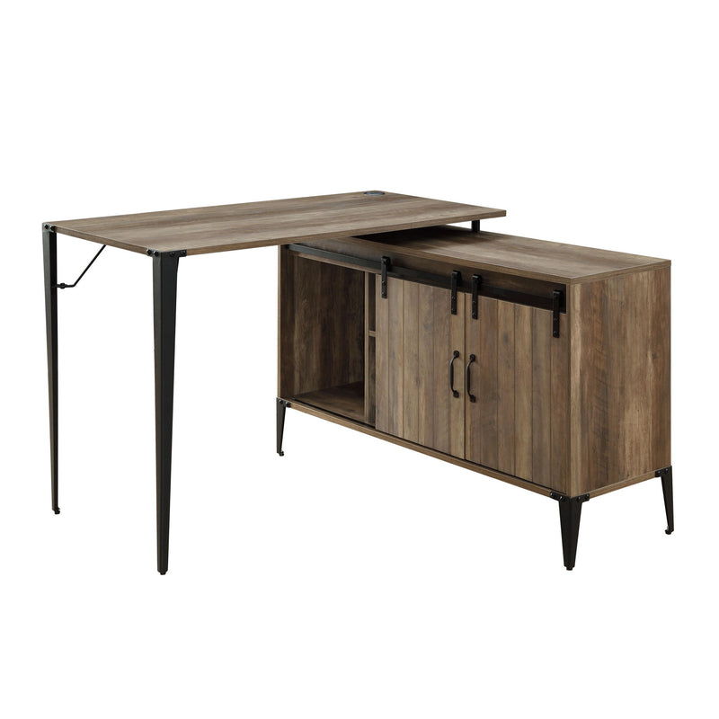Zakwani - 48" Writing Desk With USB - Rustic Oak & Black - R&R Furniture Gallery (Fountain Valley, CA)