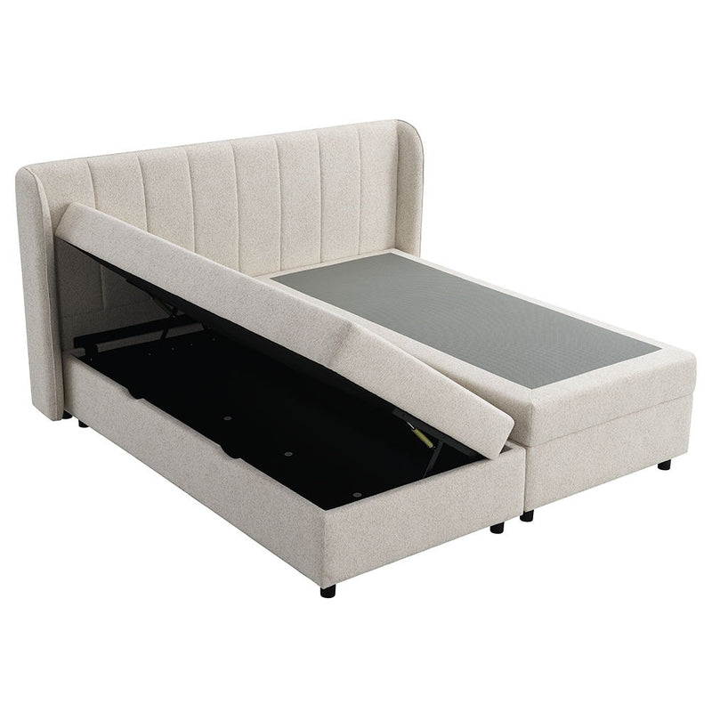 Adonia - Queen Bed With Storage - Beige - R&R Furniture Gallery (Fountain Valley, CA)