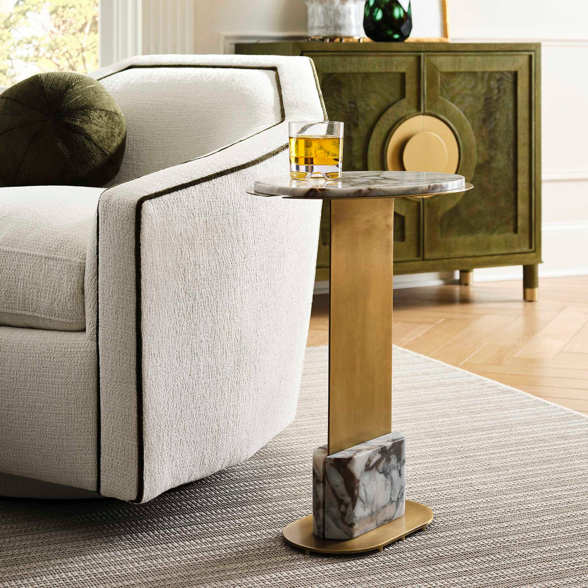 Split The Difference - Accent Table - Brass