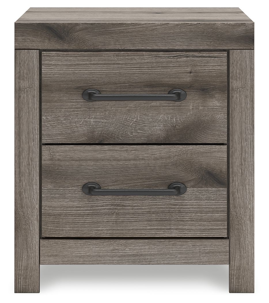 Graystorm - Two Drawer Night Stand - Brown Gray - R&R Furniture Gallery (Fountain Valley, CA)