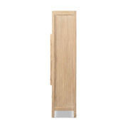 Jennifer Taylor Home Rowan storage cabinet with double doors in natural finish, accent furniture for organized living space.