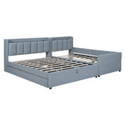 Upholstered Mother & Child Bed With Hydraulic Storage System, Drawer Box, Bedhead Storage Shelf And 2 Pairs Of Sockets & USB Ports - R&R Furniture Gallery (Fountain Valley, CA)