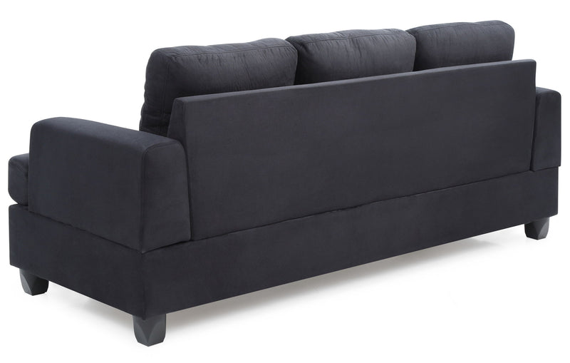 Glory Furniture Sandridge stationary sofa with plush fabric upholstery and modern design, shown from a front angle.