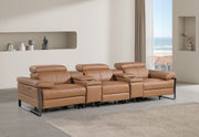 1246 - Modular Power Triple Reclining Dual Console Sofa With Power Reclining Headrests - R&R Furniture Gallery (Fountain Valley, CA)