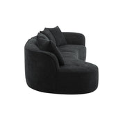 Elegant curved Noble House sectional sofa with plush foam cushions, showcasing a modern stationary sofa design and comfortable seating.
