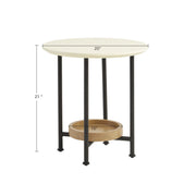 Oval End Table - White / Natural - R&R Furniture Gallery (Fountain Valley, CA)