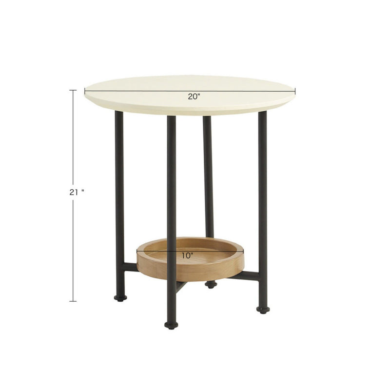 Oval End Table - White / Natural - R&R Furniture Gallery (Fountain Valley, CA)