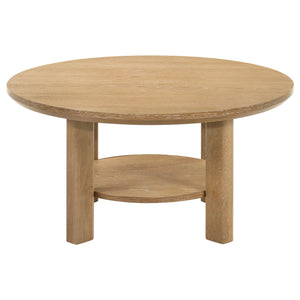 Crispin - 2 Piece Coffee Table Set With Open Shelves - Light Oak