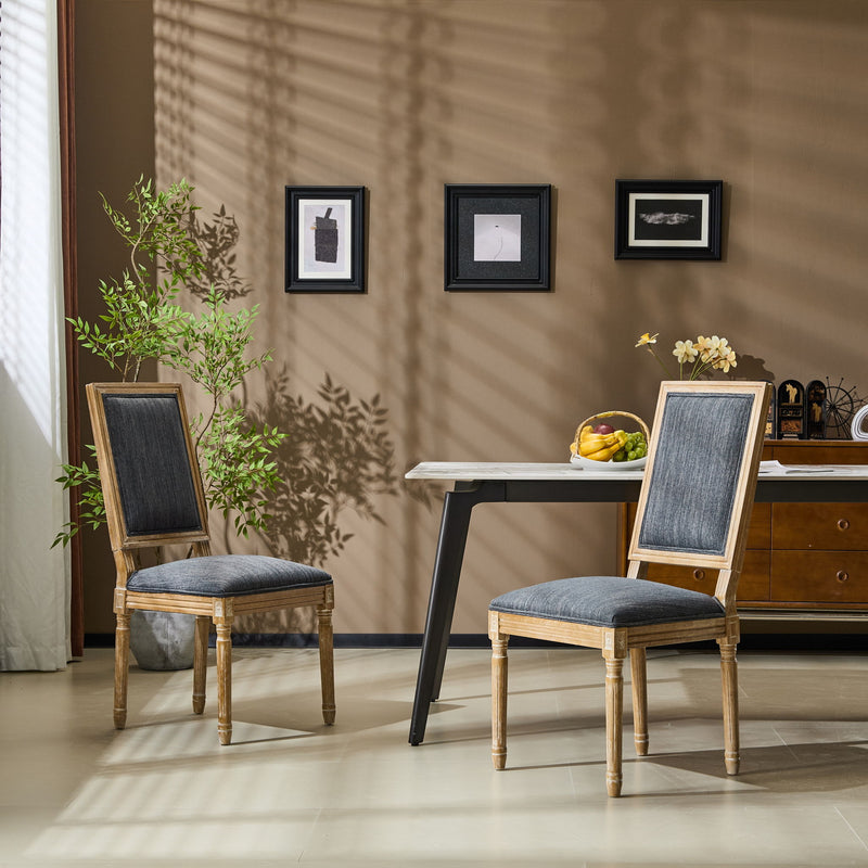 French Country Style Dining Chair With Upholstered Seating And Fluted Legs - R&R Furniture Gallery (Fountain Valley, CA)