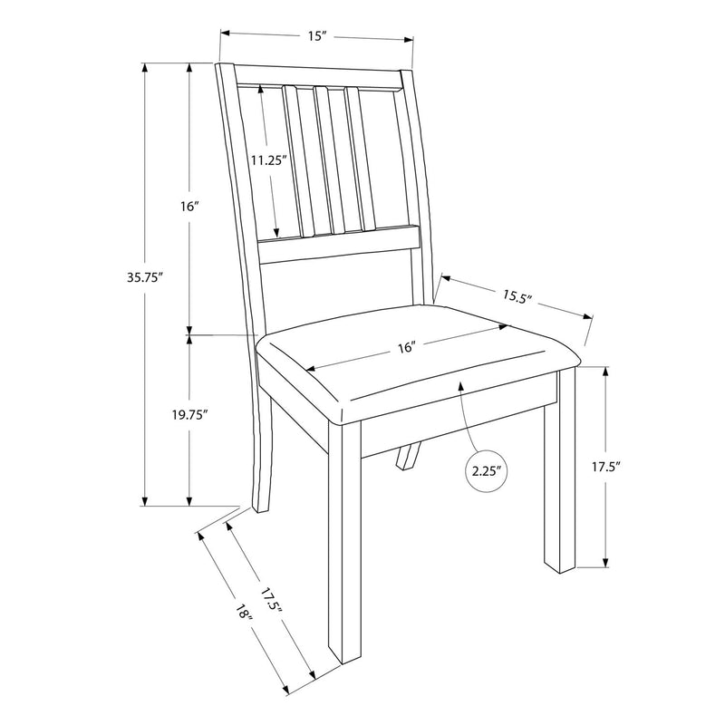 Dining Chair, Side, Upholstered For Dining Room, Transitional (Set of 2) - Brown - R&R Furniture Gallery (Fountain Valley, CA)