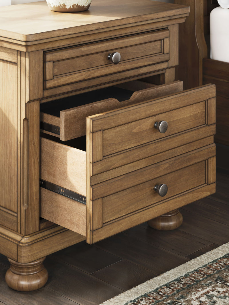 Feddinger - Two Drawer Night Stand - Medium Brown - R&R Furniture Gallery (Fountain Valley, CA)