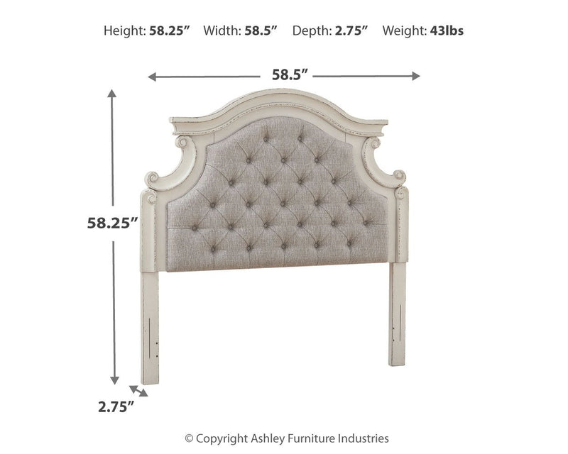 Realyn - Full UPH Panel Headboard - Chipped White - R&R Furniture Gallery (Fountain Valley, CA)