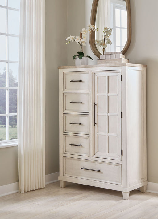 Shaybrock - Door Chest - Antique White / Brown - R&R Furniture Gallery (Fountain Valley, CA)