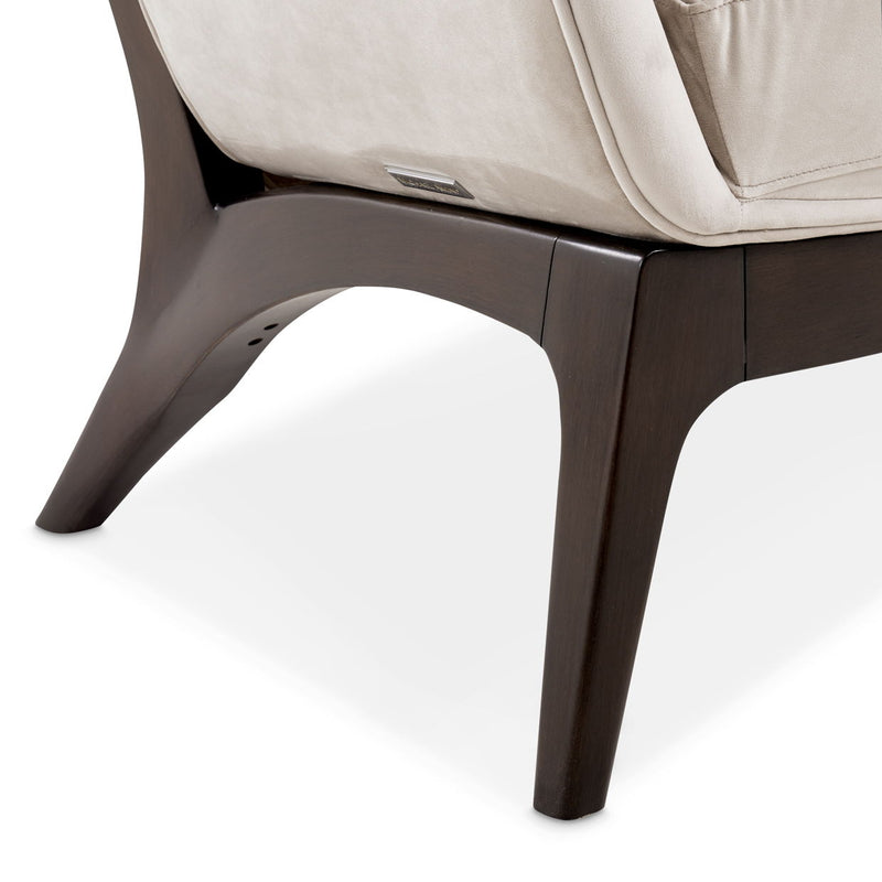 Camellia Field - Velvet Accent Chair - Beige / Dark Brown - R&R Furniture Gallery (Fountain Valley, CA)