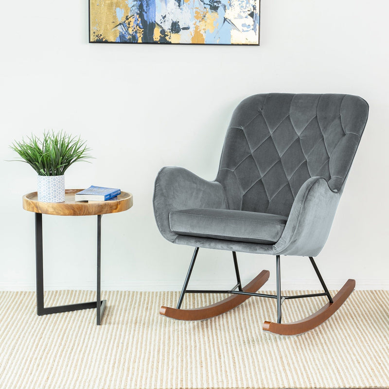 Hannah - Rocking Chair - Gray - R&R Furniture Gallery (Fountain Valley, CA)