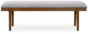 Lyncott - Large Upholstered Dining Room Bench - Gray / Brown - R&R Furniture Gallery (Fountain Valley, CA)