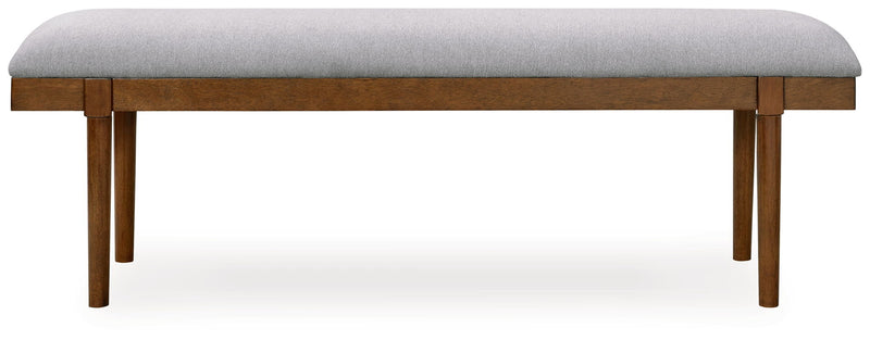 Lyncott - Large Upholstered Dining Room Bench - Gray / Brown - R&R Furniture Gallery (Fountain Valley, CA)