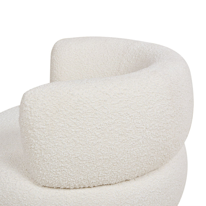 Fuji - 360 Swivel Low Barrel Back Accent Chair - Ivory White - R&R Furniture Gallery (Fountain Valley, CA)