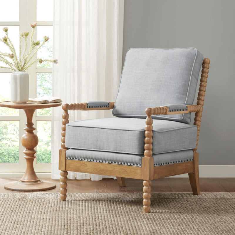 Arm Chair With Open Back Spindle Design, Padded Armrests - R&R Furniture Gallery (Fountain Valley, CA)