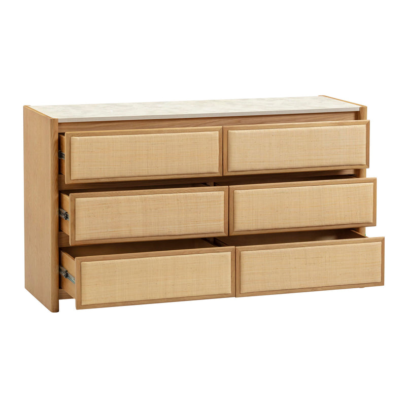 Paige - 6-Drawer Dresser - Natural Oak - R&R Furniture Gallery (Fountain Valley, CA)