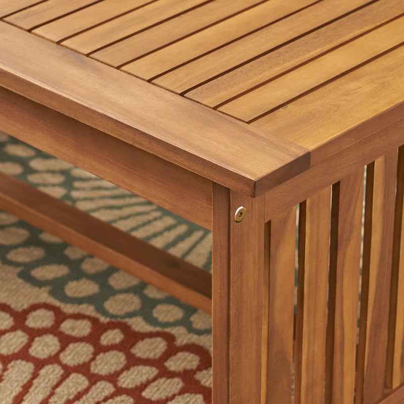 Acacia Wood Rectangular Patio Coffee Table For Outside - R&R Furniture Gallery (Fountain Valley, CA)