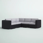 Luxurious Wicker Patio Sectional With Weather Resistant Sunbrella Cushions - R&R Furniture Gallery (Fountain Valley, CA)