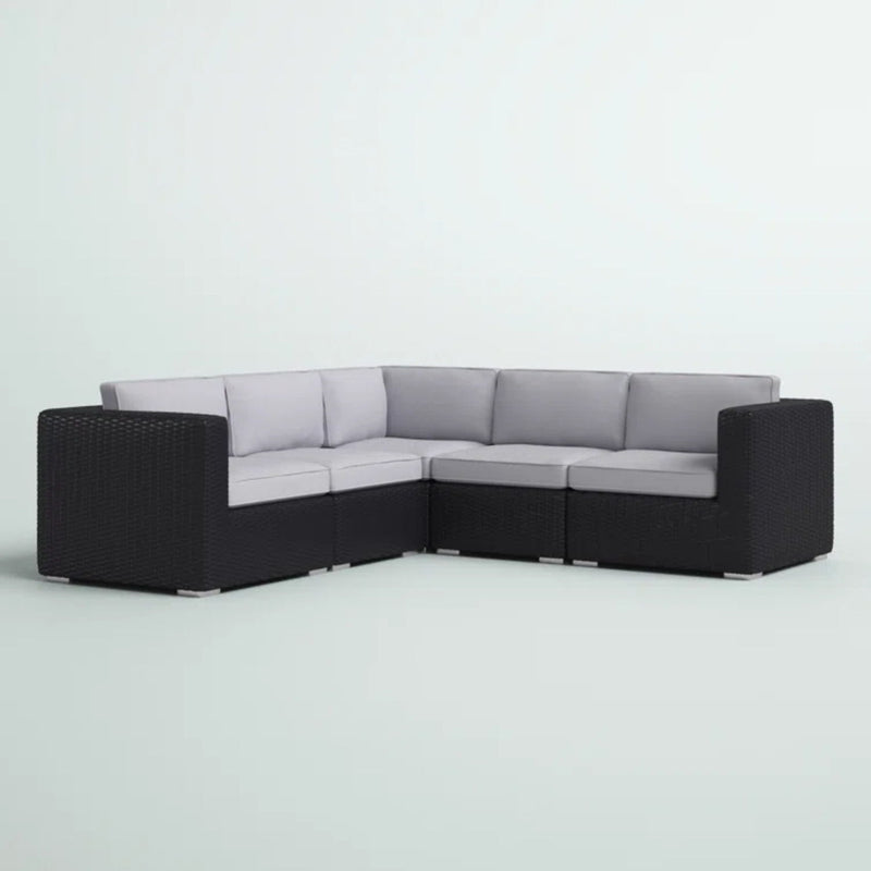 Luxurious Wicker Patio Sectional With Weather Resistant Sunbrella Cushions - R&R Furniture Gallery (Fountain Valley, CA)