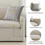Upendo - Loveseat With 2 Pillows - Beige Linen - R&R Furniture Gallery (Fountain Valley, CA)