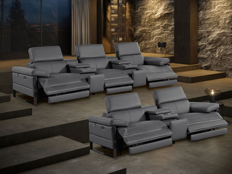 1246 - Modular Power Reclining Dual Console Sofa And Console Loveseat Set With Power Headrests