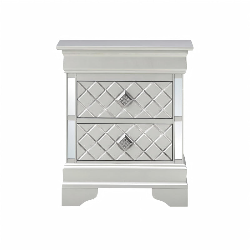 Glory Furniture Verona accent nightstand with a dark wood finish, single drawer, and sleek modern design.