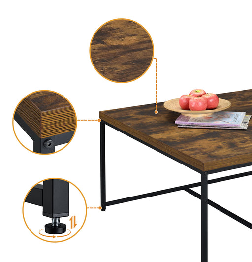Lilola Home Caitlin wood grain 5-piece coffee table set with sleek, modern design perfect for living room decor.